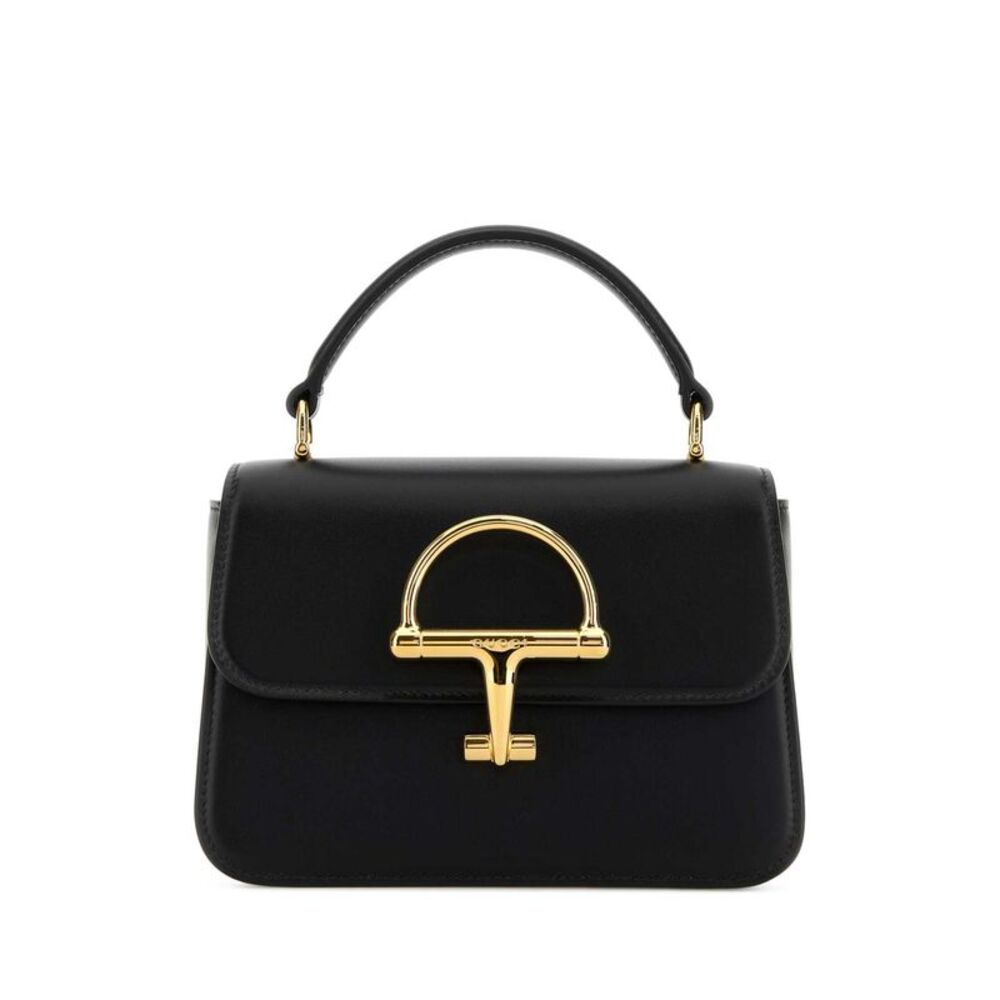 Gucci Women Black Leather Small Gucci Siena Handbag